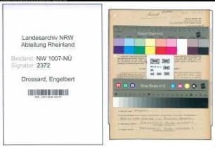 Entnazifizierung Engelbert Drossard , geb. 12.04.1901 (Vertreter)