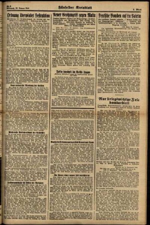 Zweite Ausgabe vom Mittwoch, den 22. Januar 1941.