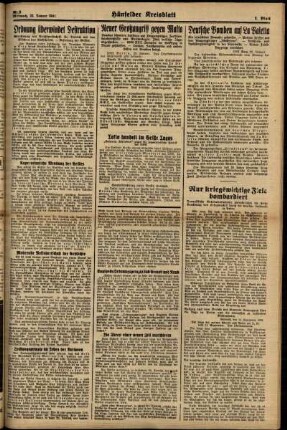 Zweite Ausgabe vom Mittwoch, den 22. Januar 1941.