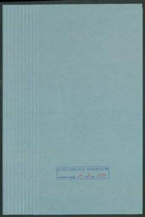 Heinrich Mäder, Metzgermeister, Inhaber einer Metzgerei und Imbissstube, Mannheim, Q 2, 21-23 - Ausgleichsabgabe