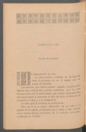 Capítulo LIX - Al año de casados.