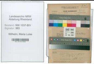 Entnazifizierung Maria Luise Wilhelm , geb. 11.03.1895 (Hausmeisterin)