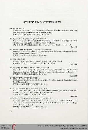 Stoffe und Stickereien (Nr. 333-369)