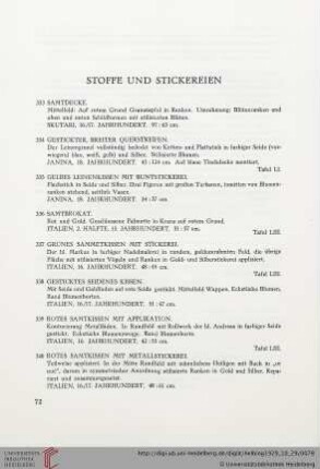 Stoffe und Stickereien (Nr. 333-369)