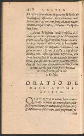 Oratio De Patriarcha Ioseph.