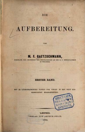 Die Aufbereitung, 1