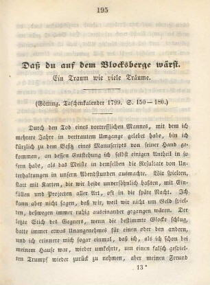 Daß du auf dem Blocksberge wärst