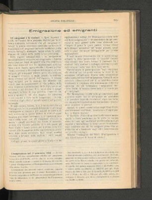 Emigrazione ed emigranti.