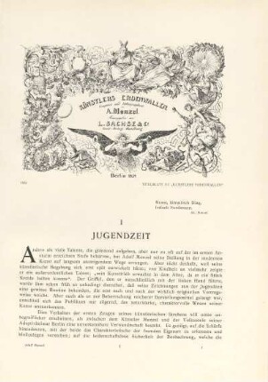 I. Jugendzeit