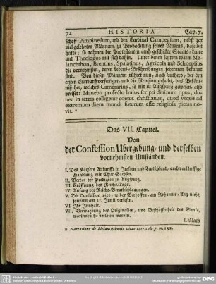 Das VII. Capitel. Von der Confession Ubergebung, und derselben vornehmsten Umständen