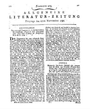 Fragment einer Bergmännischen Reise nach Freiberg im Erzgebirge. Leipzig, Flensburg: Korte 1785