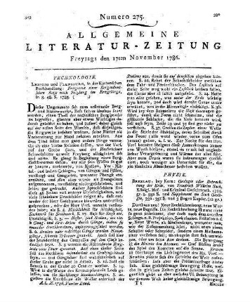 Fragment einer Bergmännischen Reise nach Freiberg im Erzgebirge. Leipzig, Flensburg: Korte 1785