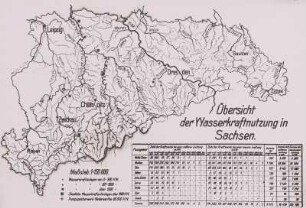 Wasserkraftnutzung in Sachsen, Karte