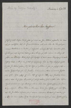 Brief an Max Schloß : 06.10.1874