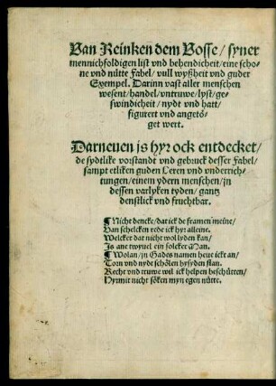 Van Reinken dem Vosse ...