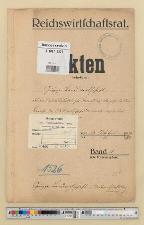 Weltwirtschaftskonferenz in Genf 1927.- Material einzelner Gruppen: Gruppe Landwirtschaft