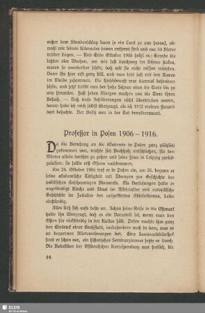 Professor in Polen 1906-1916