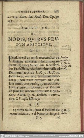 Caput XV. De Modis, Quibus Feudum Amittitur