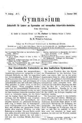 Der französische Unterricht an den badischen Gymnasien