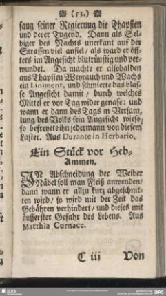 Ein Stück vor Heb-Ammen