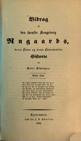 Bidrag til den fyenske Kongeborg Rugaards, dens Laens og dens Laensmaends Historie, 2,1