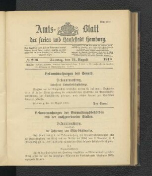 No.206, Sonntag, den 31. August 1919