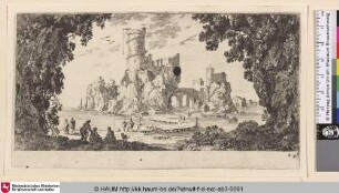 [Eine Straße zu einer Stadt auf Felsen gebaut; A road leading to a town built an a rock]