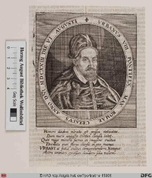 Bildnis Papst Urban VIII. (Maffeo Barberini) (reg. 6. 8. 1623 - 29. 7. 1644)