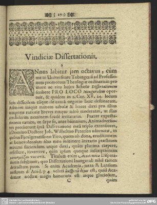 Vindiciae Dissertationis