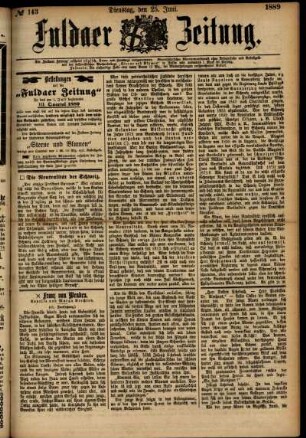 Ausgabe vom Dienstag, den 25. Juni 1889.