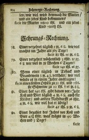 Zehrungs-Rechnung.