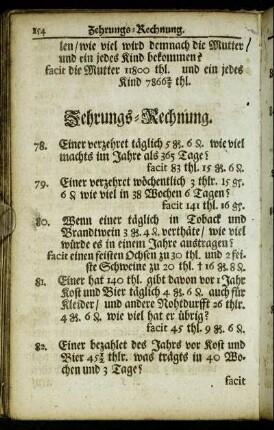 Zehrungs-Rechnung.