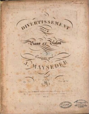 Divertissement pour piano et violon : op. 35