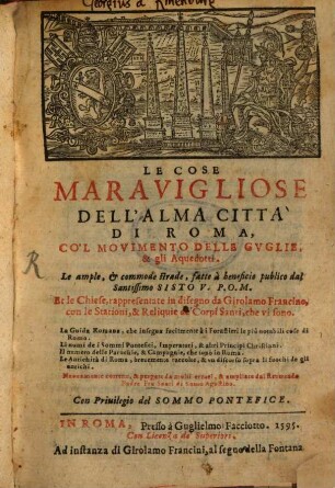 Le cose maravigliose della città di Roma