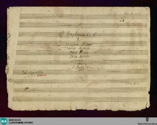 Symphonies - Don Mus.Ms. 459 : strings, cor (2); A; DTB 3/1 A 3
