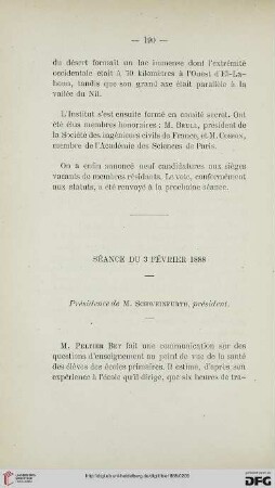 Séance du 3 Février 1888