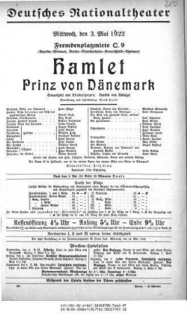 Hamlet Prinz von Dänemark