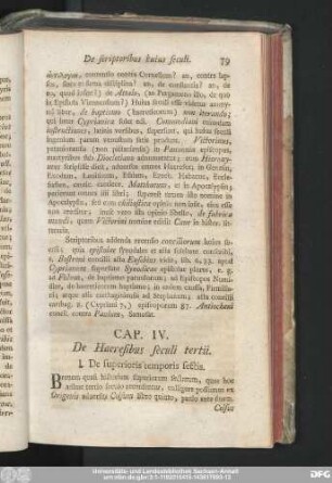 Cap. IV. De Haeresibus seculi tertii.
