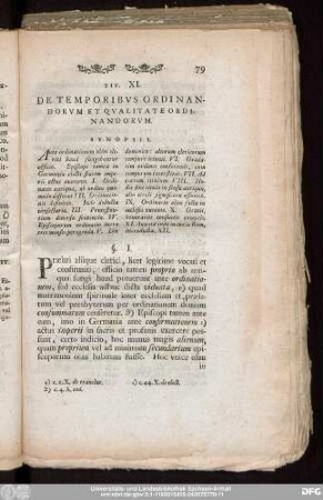 Tit. XI. De Temporibus Ordinandorum Qualitate Ordinandorum.