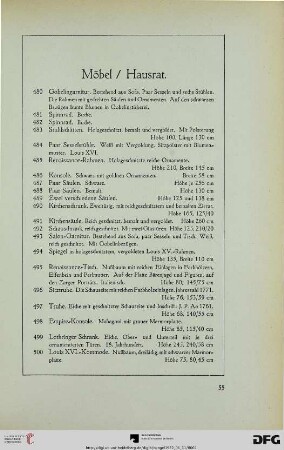 Möbel / Hausrat (Nr. 480-518)