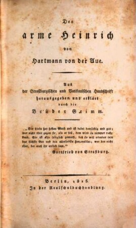 Der arme Heinrich