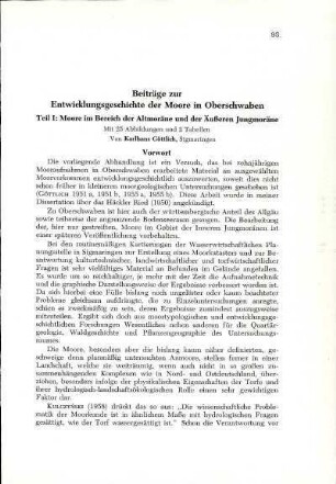 Beiträge zur Entwicklungsgeschichte der Moore in Oberschwaben