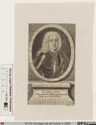 Bildnis Carl I., Herzog zu Braunschweig-Lüneburg-Wolfenbüttel (reg. 1735-80)