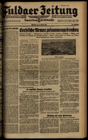 Ausgabe vom Mittwoch, den 16. April 1941.