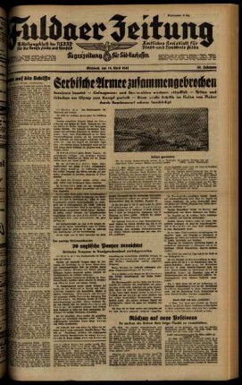 Ausgabe vom Mittwoch, den 16. April 1941.