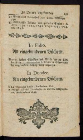 In Duodec. An eingebundenen Büchern