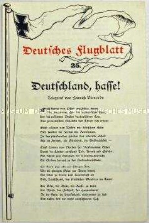 Flugblatt mit einem patriotischen Gedicht von Heinrich Vierordt