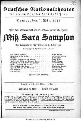 Miß Sara Sampson