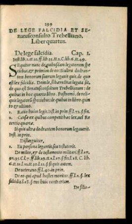 De Lege Falcidia Et Senatusconsulto Trebelliano. Liber quartus.