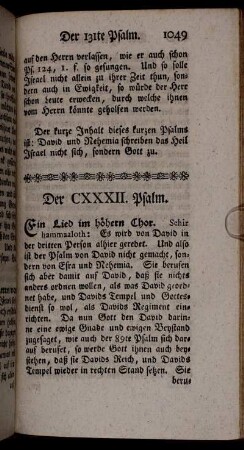 Der CXXXII. Psalm.